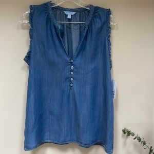 Chambray Sleeveless Blouse, Women’s Size Small (4-6), NWT